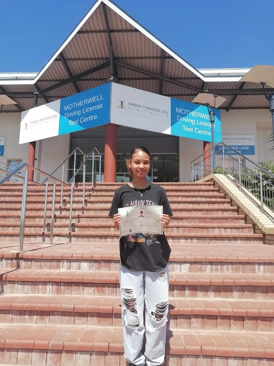 Agapé learner 7 proudly celebrating passing their licence in the Eastern Cape